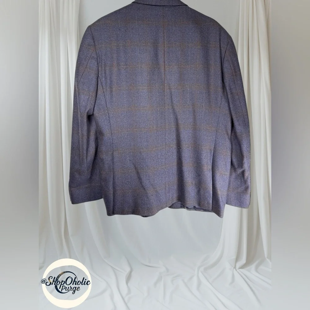 Joseph Abboud Blue Plaid suit jacket Angelico Super 100s Wool medium